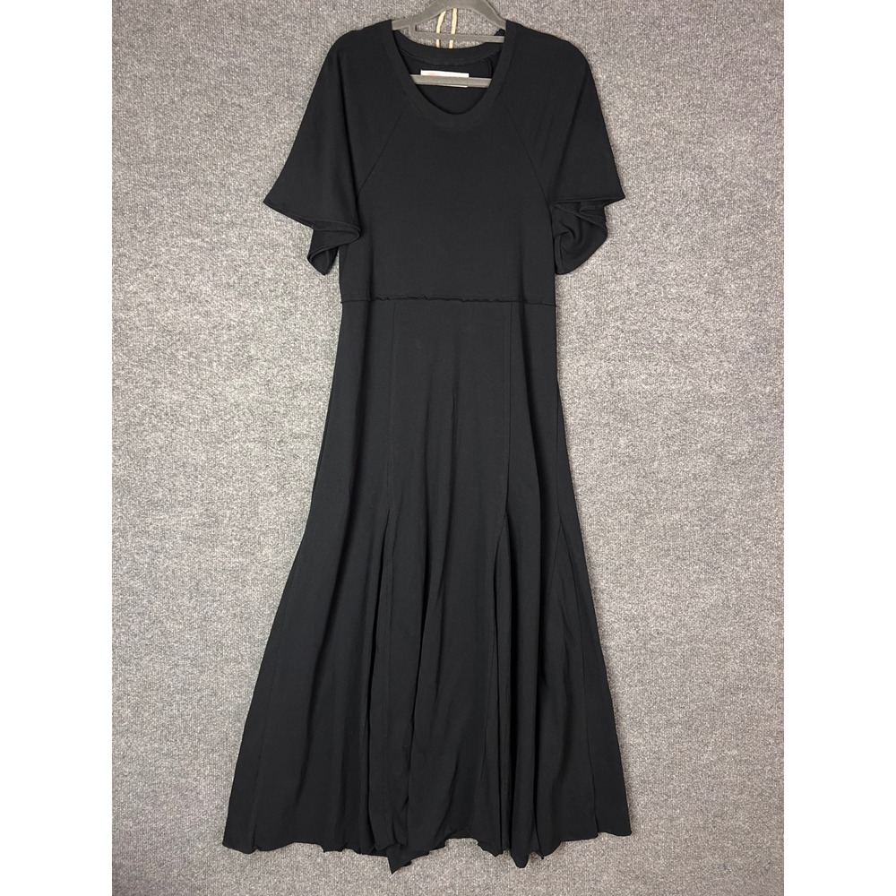 Free People Black Short Sleeve Maxi Dress